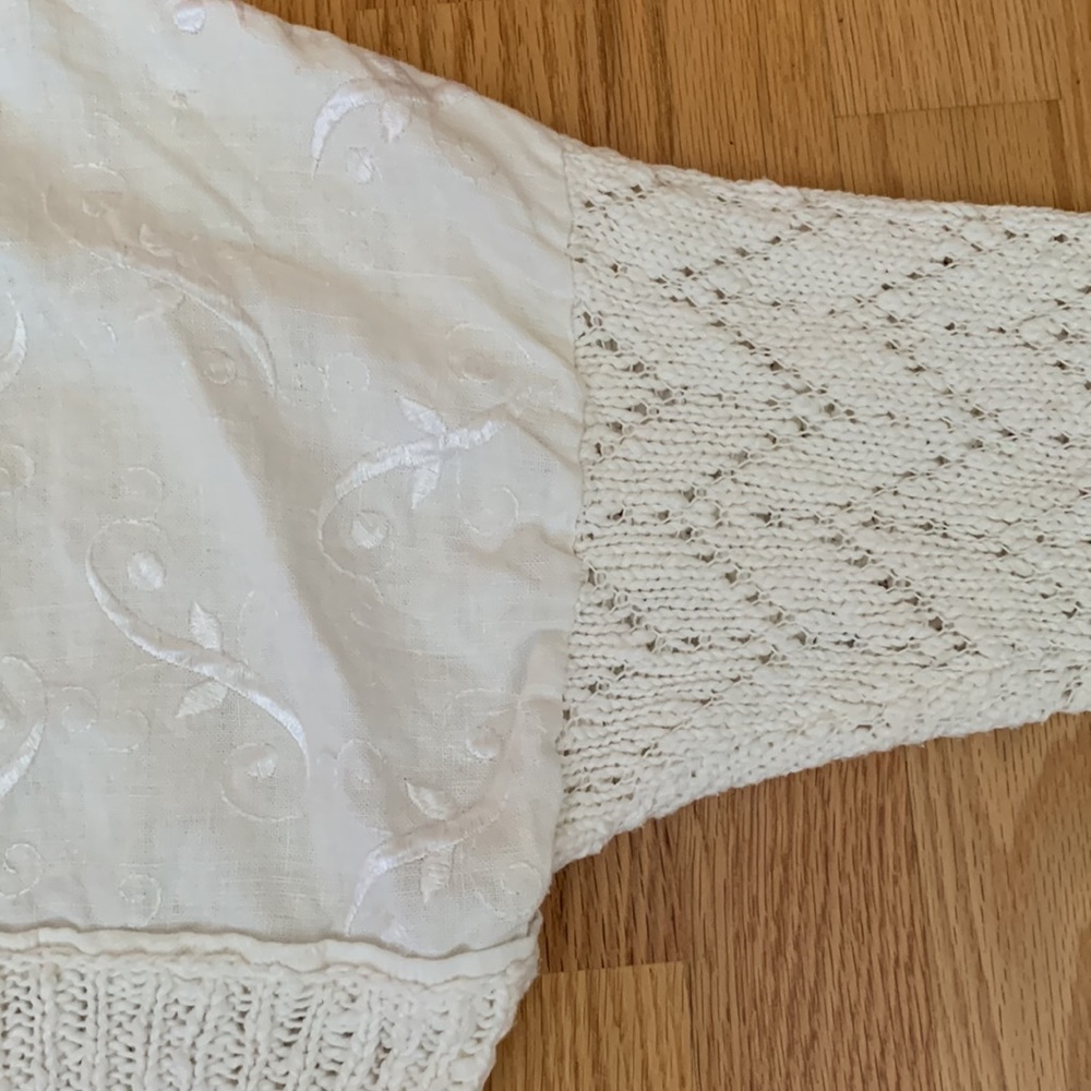 📍FINAL📍VTG Linen Knit Embroidery cardigan - Picture 9 of 16